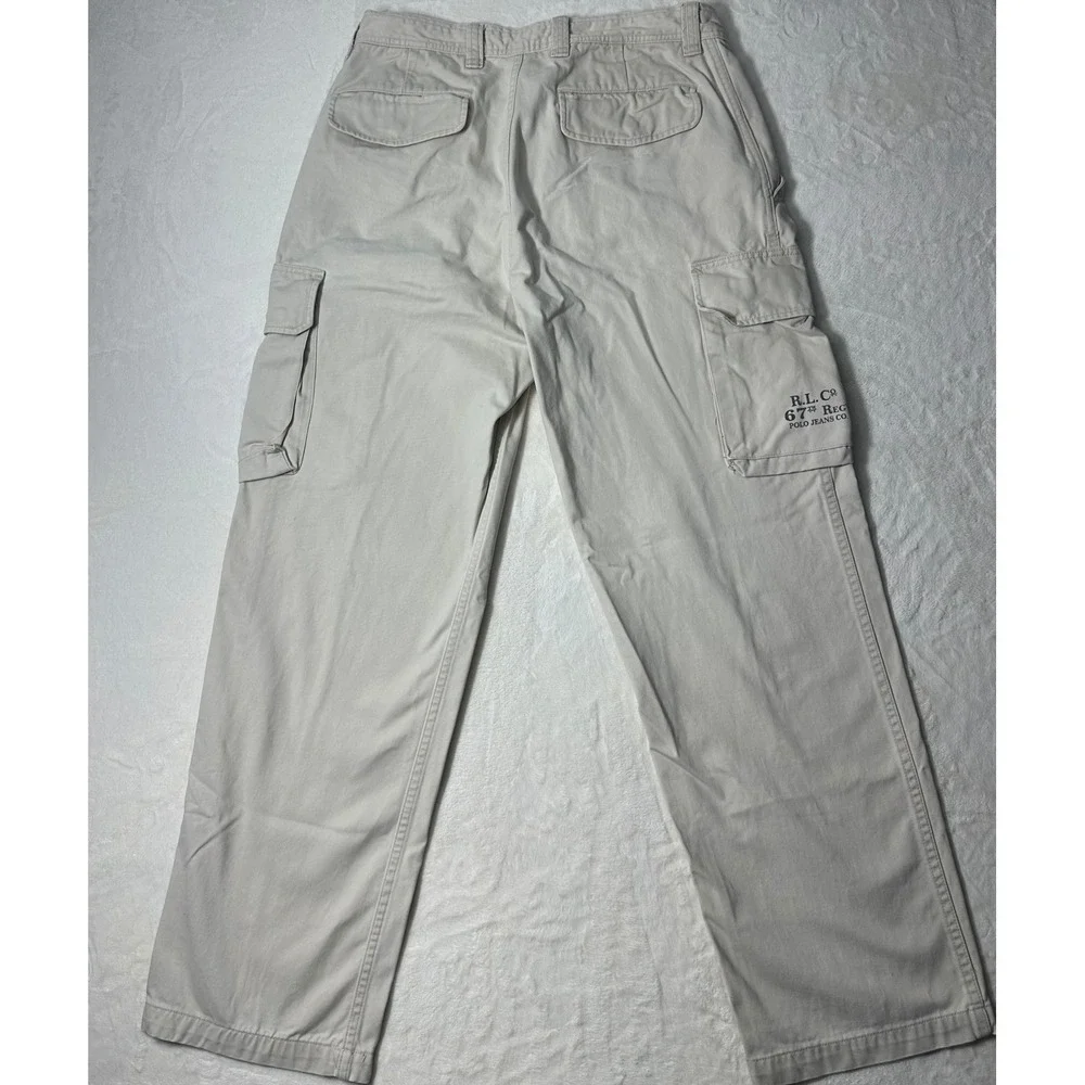 Polo Ralph Lauren Authentic Military Cargo Men Trousers‎ Since 1967 White 34x32
